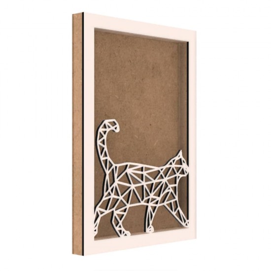 Rama din MDF pentru Muschi sau Licheni - Pisica - 350x250x26 mm