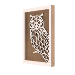 Rama din MDF pentru Muschi sau Licheni - Bufnita - 350x250x26 mm