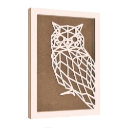 Rama din MDF pentru Muschi sau Licheni - Bufnita - 350x250x26 mm