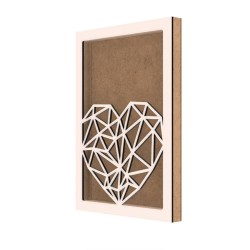 Rama din MDF pentru Muschi sau Licheni - Inima - 350x250x26 mm
