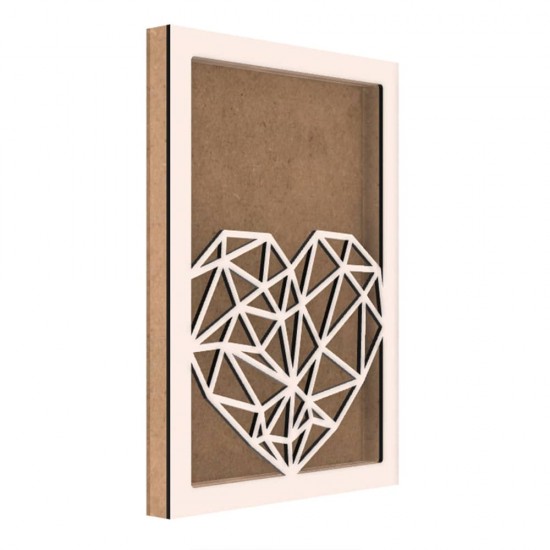 Rama din MDF pentru Muschi sau Licheni - Inima - 350x250x26 mm