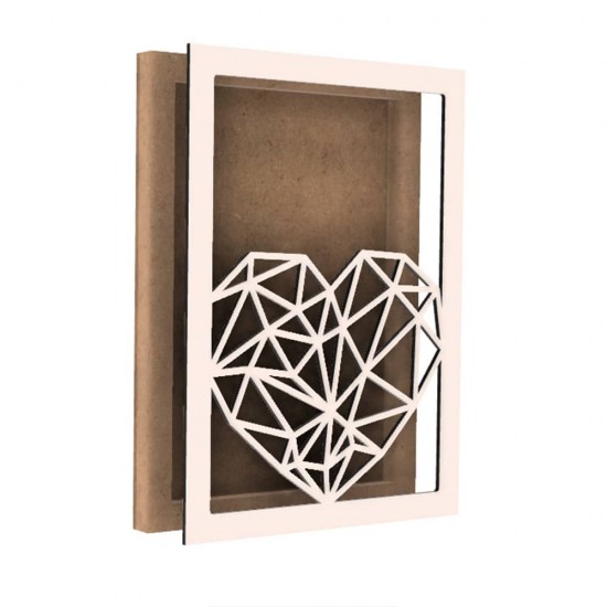 Rama din MDF pentru Muschi sau Licheni - Inima - 350x250x26 mm