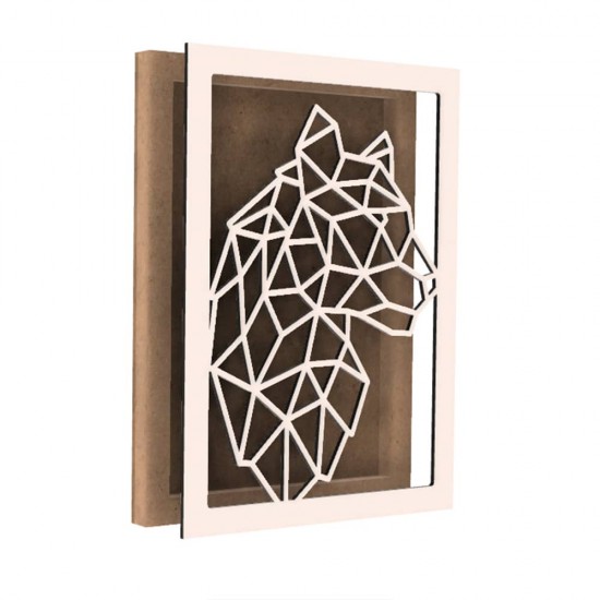 Rama din MDF pentru Muschi sau Licheni - Tigru - 350x250x26 mm