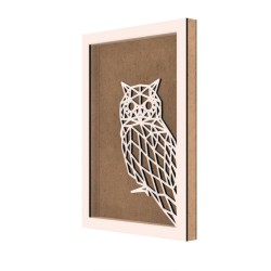 Rama din MDF pentru Muschi sau Licheni - Bufnita Mica - 350x250x26 mm