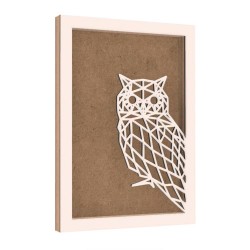 Rama din MDF pentru Muschi sau Licheni - Bufnita Mica - 350x250x26 mm