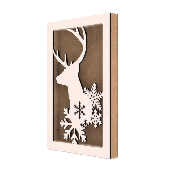 Rama din MDF pentru Muschi sau Licheni - Ren si Fulgi - 298x198x26 mm