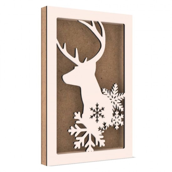 Rama din MDF pentru Muschi sau Licheni - Ren si Fulgi - 298x198x26 mm