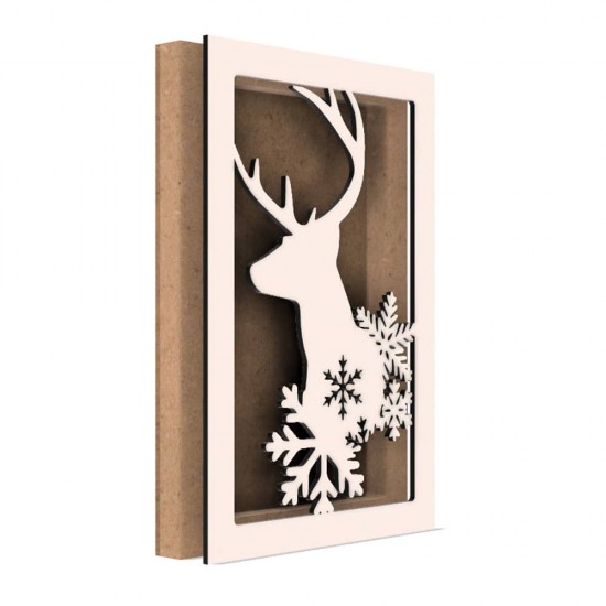 Rama din MDF pentru Muschi sau Licheni - Ren si Fulgi - 298x198x26 mm