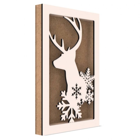 Rama din MDF pentru Muschi sau Licheni - Ren si Fulgi - 298x198x26 mm