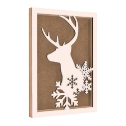 Rama din MDF pentru Muschi sau Licheni - Ren si Fulgi - 350x250x26 mm