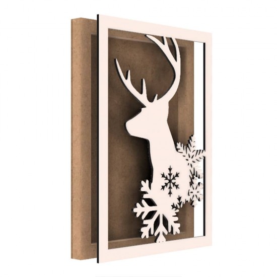 Rama din MDF pentru Muschi sau Licheni - Ren si Fulgi - 350x250x26 mm