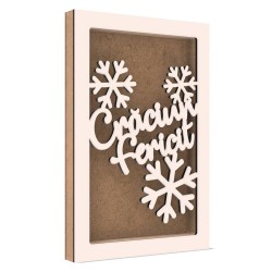 Rama din MDF pentru Muschi sau Licheni - Craciun Fericit - 298x198x26 mm Rama din MDF pentru Muschi sau Licheni - Craciun Fericit - 298x198x26 mm