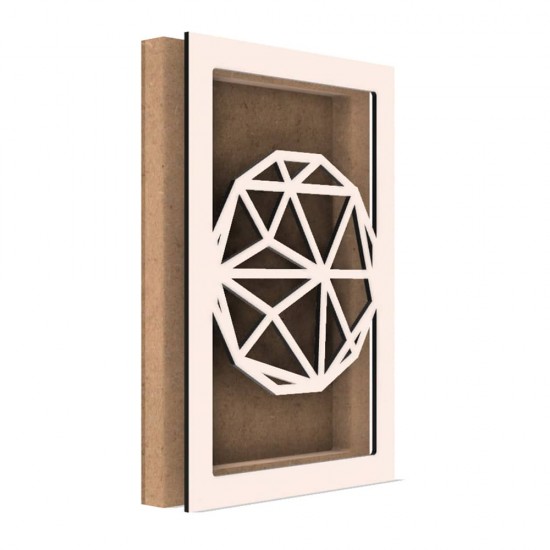 Rama din MDF pentru Muschi sau Licheni - Glob - G2 - 298x198x26 mm