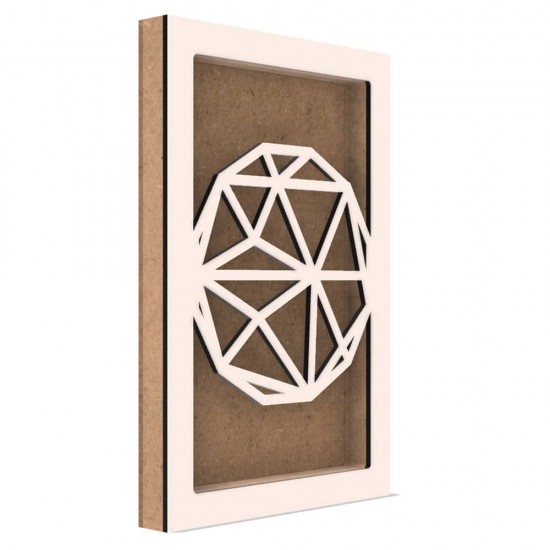 Rama din MDF pentru Muschi sau Licheni - Glob - G2 - 298x198x26 mm