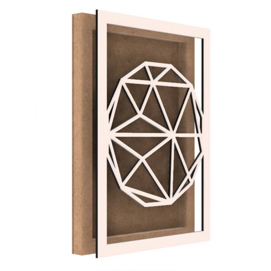 Rama din MDF pentru Muschi sau Licheni - Glob - G2 - 350x250x26 mm