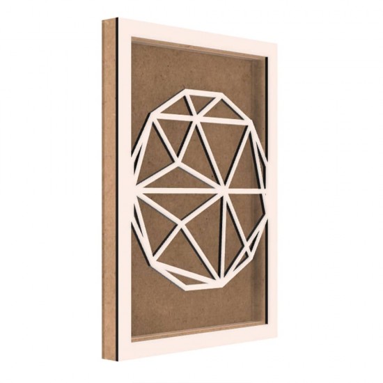 Rama din MDF pentru Muschi sau Licheni - Glob - G2 - 350x250x26 mm