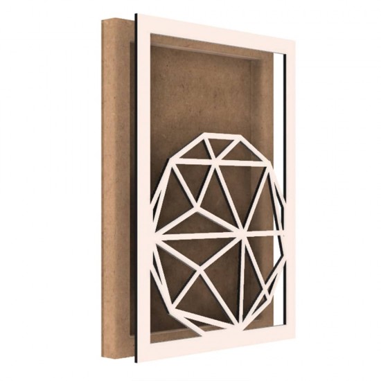 Rama din MDF pentru Muschi sau Licheni - Glob - G3 - 350x250x26 mm