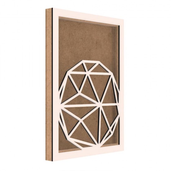 Rama din MDF pentru Muschi sau Licheni - Glob - G3 - 350x250x26 mm