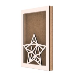 Rama din MDF pentru Muschi sau Licheni - Stea - 298x198x26 mm Rama din MDF pentru Muschi sau Licheni - Stea - 298x198x26 mm