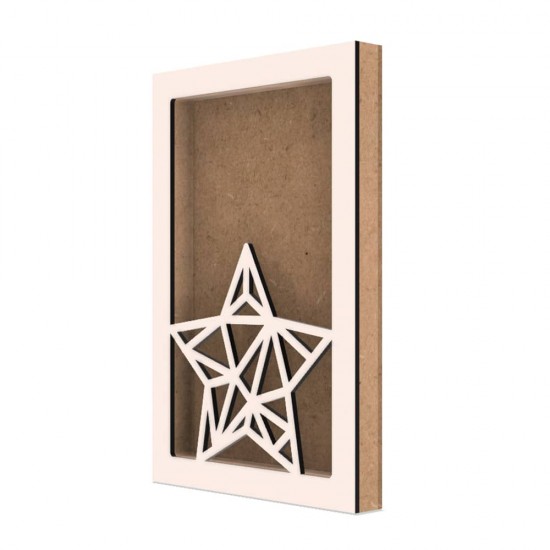 Rama din MDF pentru Muschi sau Licheni - Stea - 298x198x26 mm