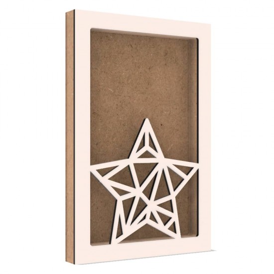 Rama din MDF pentru Muschi sau Licheni - Stea - 298x198x26 mm