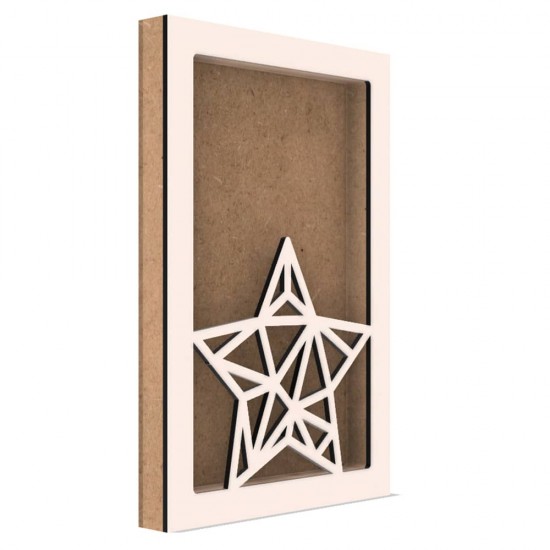 Rama din MDF pentru Muschi sau Licheni - Stea - 298x198x26 mm
