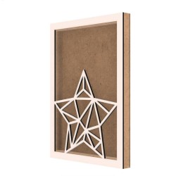 Rama din MDF pentru Muschi sau Licheni - Stea - 350x250x26 mm