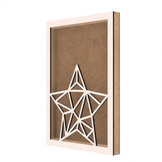Rama din MDF pentru Muschi sau Licheni - Stea - 350x250x26 mm