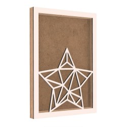 Rama din MDF pentru Muschi sau Licheni - Stea - 350x250x26 mm