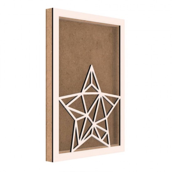 Rama din MDF pentru Muschi sau Licheni - Stea - 350x250x26 mm