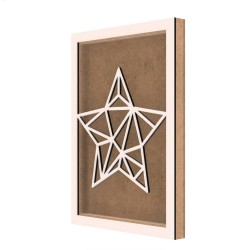 Rama din MDF pentru Muschi sau Licheni - Stea - S2 - 350x250x26 mm