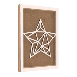 Rama din MDF pentru Muschi sau Licheni - Stea - S2 - 350x250x26 mm