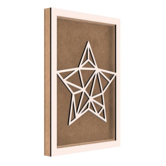 Rama din MDF pentru Muschi sau Licheni - Stea - S2 - 350x250x26 mm