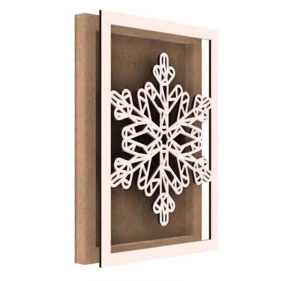 Rama din MDF pentru Muschi sau Licheni - Fulg - 350x250x26 mm