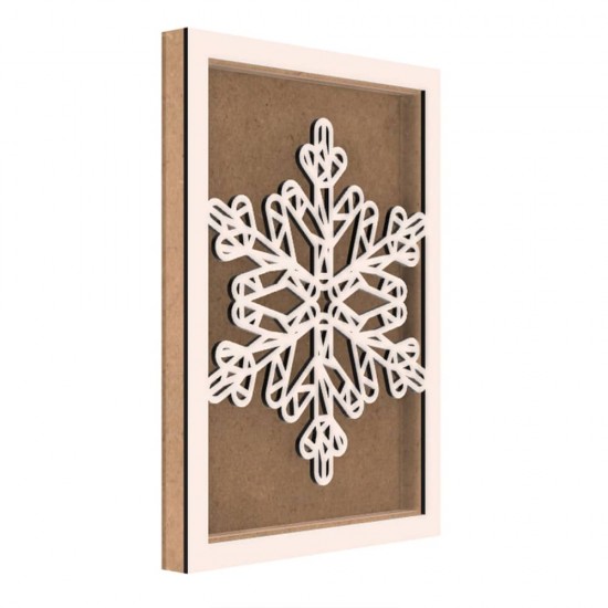 Rama din MDF pentru Muschi sau Licheni - Fulg - 350x250x26 mm
