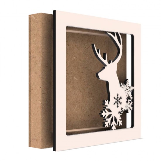 Rama din MDF pentru Muschi sau Licheni - Ren si Fulgi - 150x150x26 mm