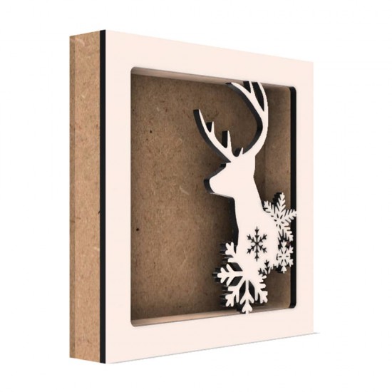 Rama din MDF pentru Muschi sau Licheni - Ren si Fulgi - 150x150x26 mm