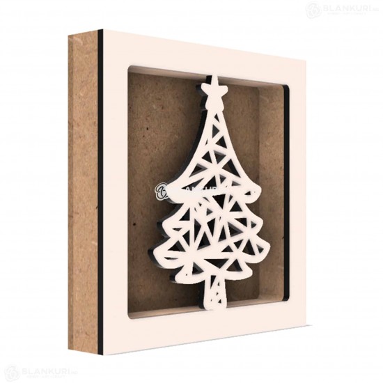 Rama din MDF pentru Muschi sau Licheni - Brad - B3 - 150x150x26 mm