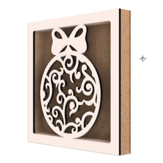 Rama din MDF pentru Muschi sau Licheni - Glob - 200x200x26 mm