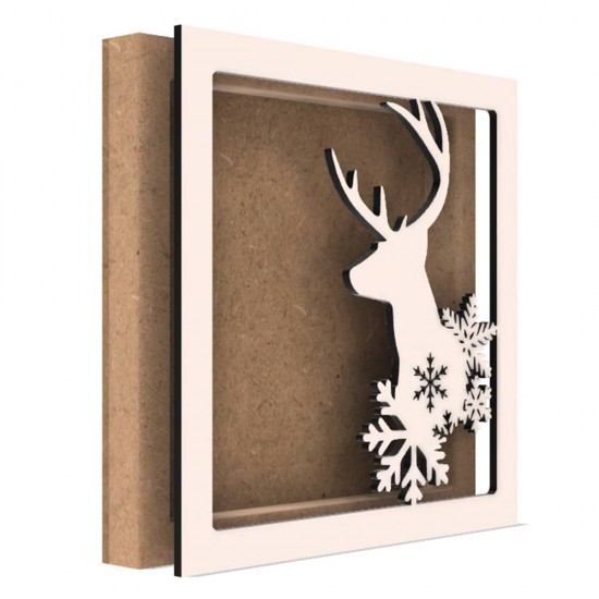 Rama din MDF pentru Muschi sau Licheni - Ren si Fulgi - 200x200x26 mm