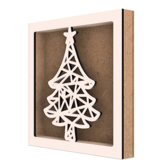 Rama din MDF pentru Muschi sau Licheni - Brad - B3 - 200x200x26 mm