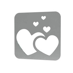 Sablon Reutilizabil Transparent 60x60mm - Inimi I2 - Grosime 1mm