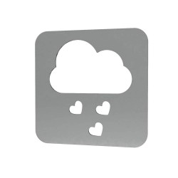 Sablon Reutilizabil Transparent 60x60mm - Norisor cu Inimi - Grosime 1mm