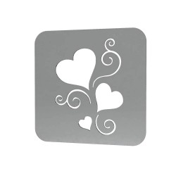 Sablon Reutilizabil Transparent 60x60mm - Inimi - Grosime 1mm