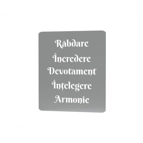 Sablon Reutilizabil Transparent - Texte 2 - Grosime 1mm