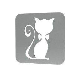 Sablon Reutilizabil Transparent 60x60mm - Pisica - Grosime 1mm