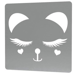 Sablon Reutilizabil Transparent 170x170mm - Panda Fetita - Grosime 1mm