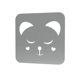 Sablon Reutilizabil Transparent 60x60mm - Panda Fetita - Grosime 1mm