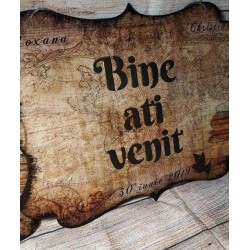 Sablon Reutilizabil Transparent - Bine Ati Venit - 297x210 mm - Grosime 1mm