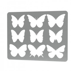 Sablon Reutilizabil Transparent - Fluturi - H 50mm - Grosime 1mm